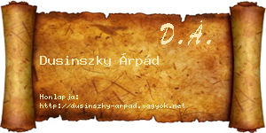 Dusinszky Árpád névjegykártya